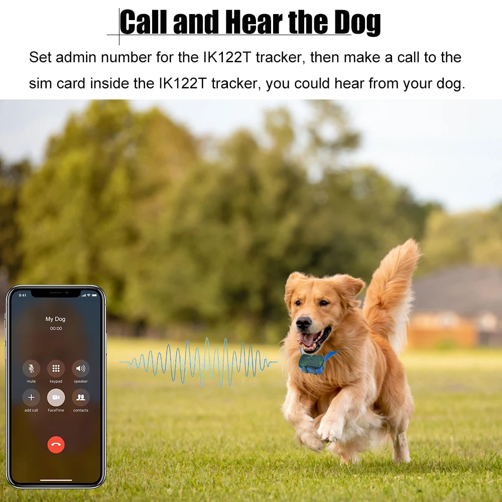 Waterproof 4G GPS Pet Tracker with Voice Monitoring