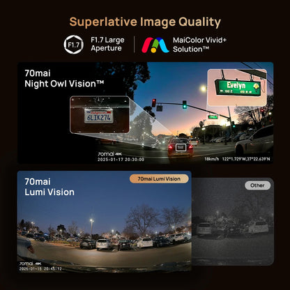 3-Channel 4K Dash Cam 4G GPS Live View 512GB