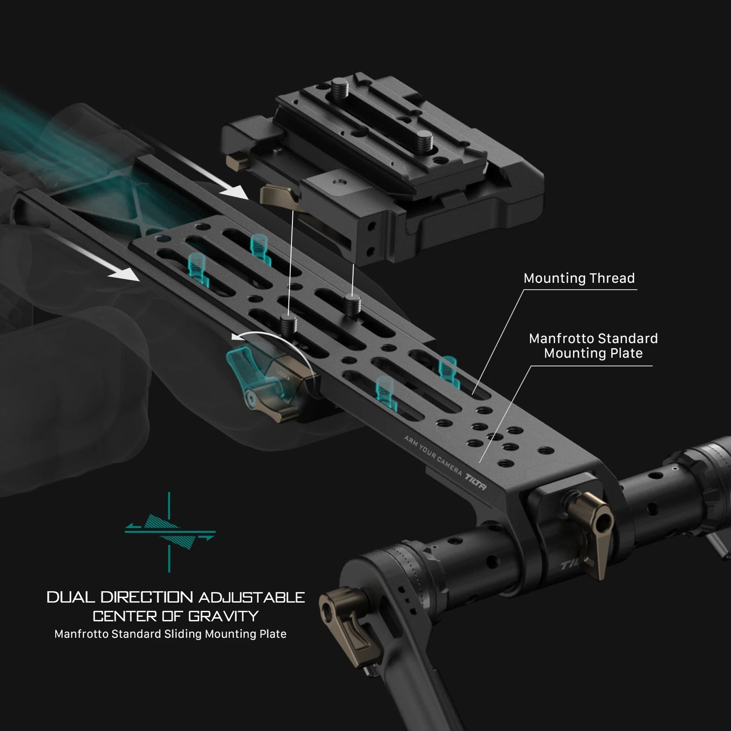 Lightweight Camera Shoulder Rig with Arca Manfrotto Baseplate