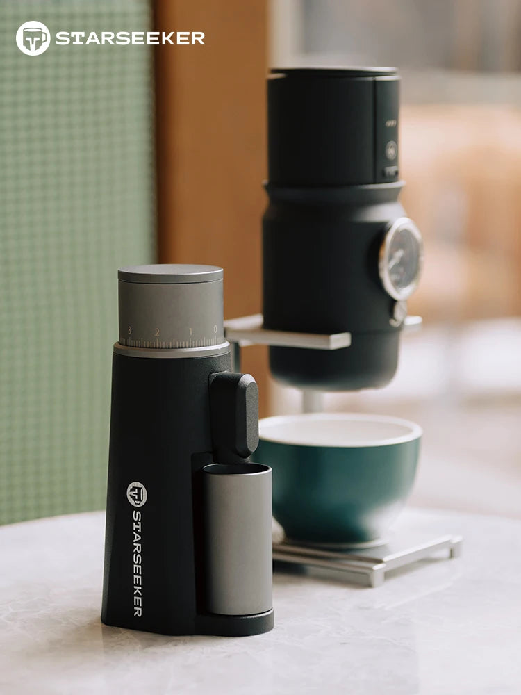 Mini Coffee Grinder Stepless Burr Black