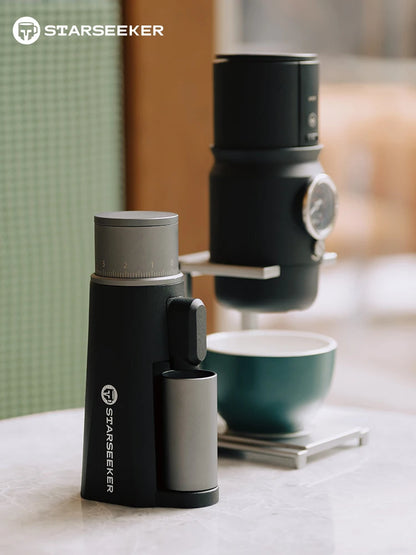 Mini Coffee Grinder Stepless Burr Black