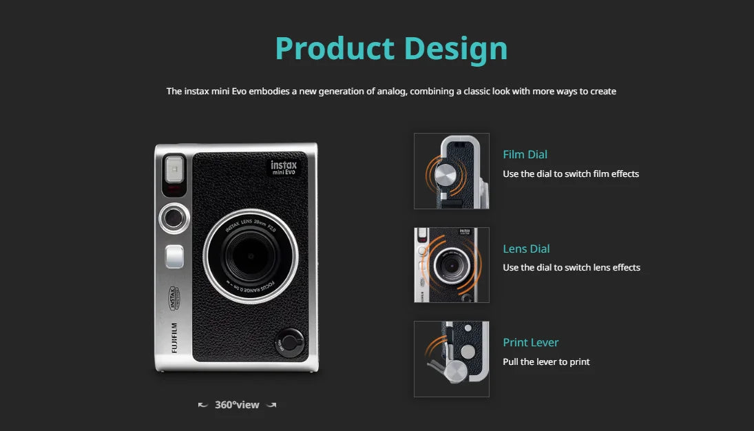 FUJIFILM INSTAX Portable Instant Camera Brown with 80 Films