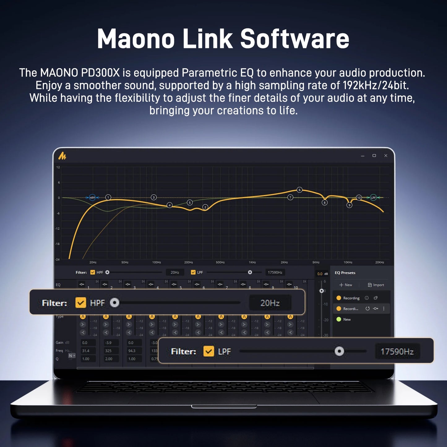 Dynamic Podcast Mic with 192kHz Audio Quality