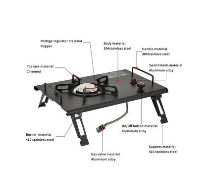 Compact Outdoor Gas Stove with Quick Ignite Function