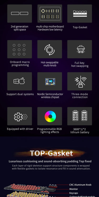 Wireless Mechanical Gaming Keyboard RGB 8000Hz Hot-Swap