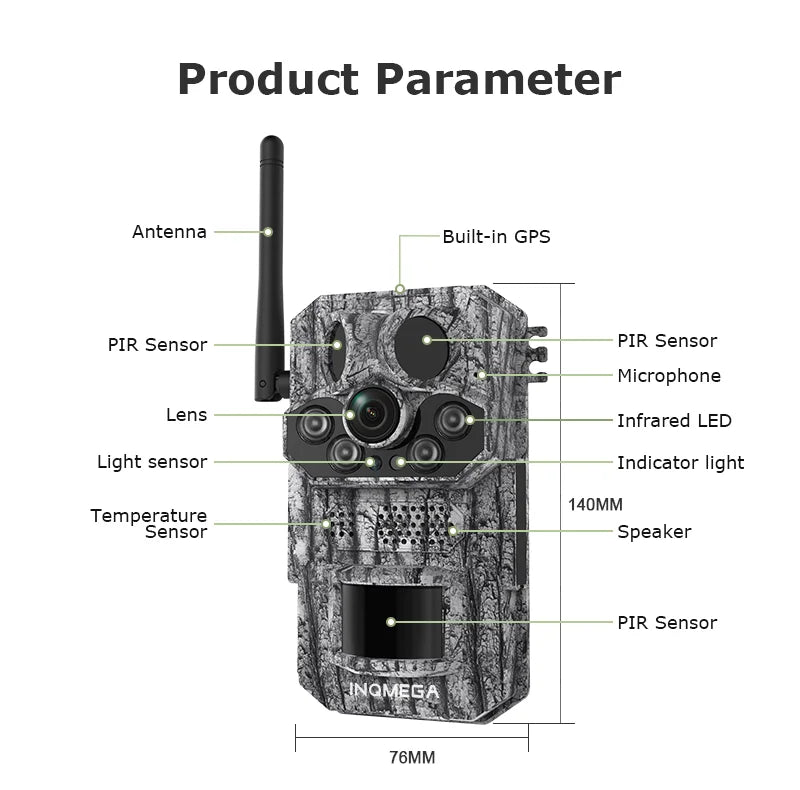 GPS 4G 5MP Trail Camera with Night Vision 32GB