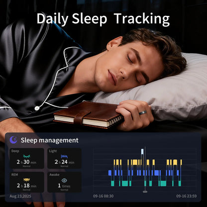 Wearable Smart Ring Health Tracker Alerts Size 10