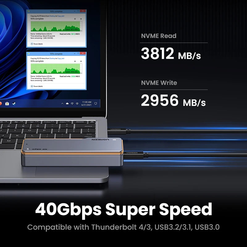 40Gbps USB4 NVMe SSD Enclosure Aluminum Cooling Case