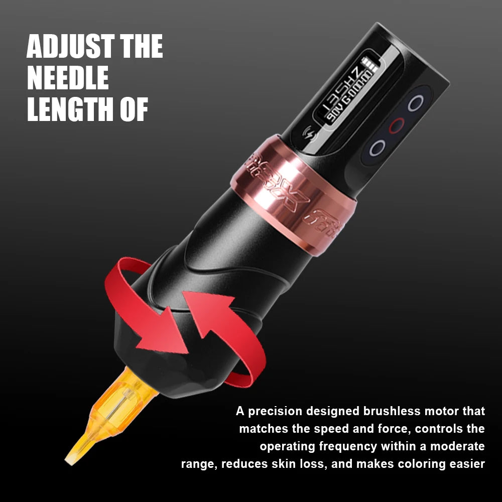 Glossy Green Rechargeable Tattoo Pen for Professional Artists
