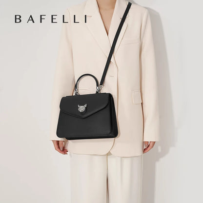 Women’s Black Leather Crossbody Saddle Shoulder Bag