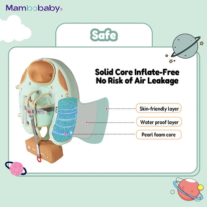 Baby Swim Float Light Green with Canopy and Safety Strap