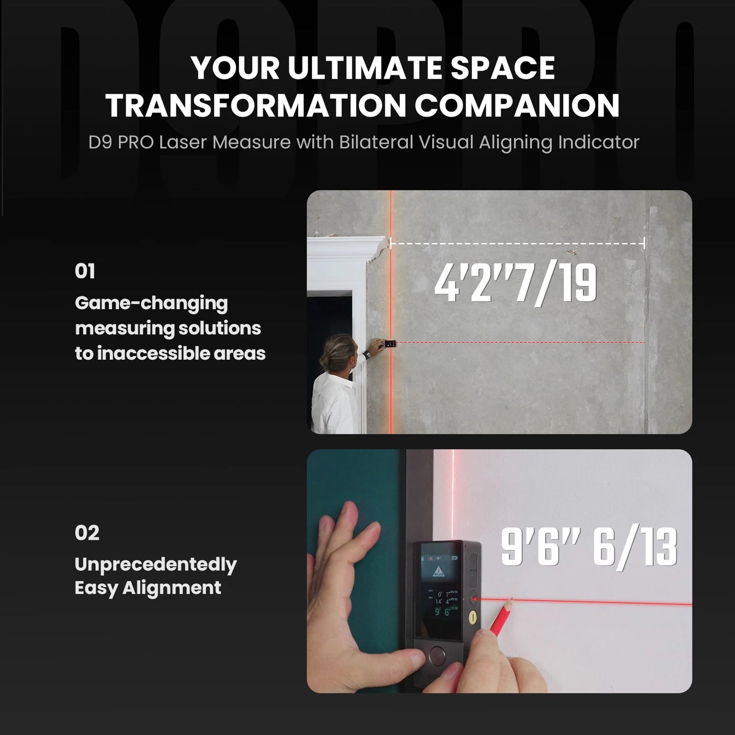 100M Laser Distance Measure with Bluetooth and Visual Aligning