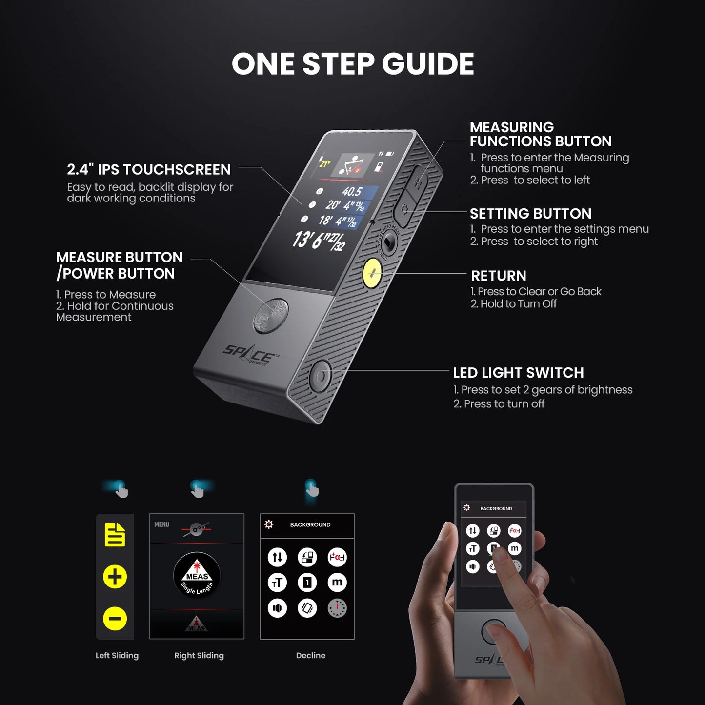 100M Laser Distance Measure with Bluetooth and Visual Aligning