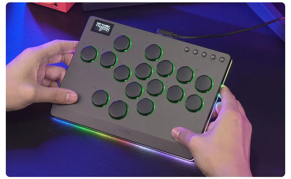 Compact Hitbox Style Arcade Controller in Dark Grey Finish
