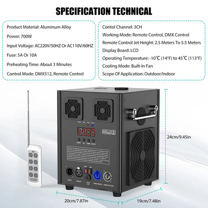 Wireless Cold Spark Firework Machine 700W Party Stage Effect
