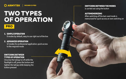 Armytek Wizard C2 Pro White Light LED Torch USB