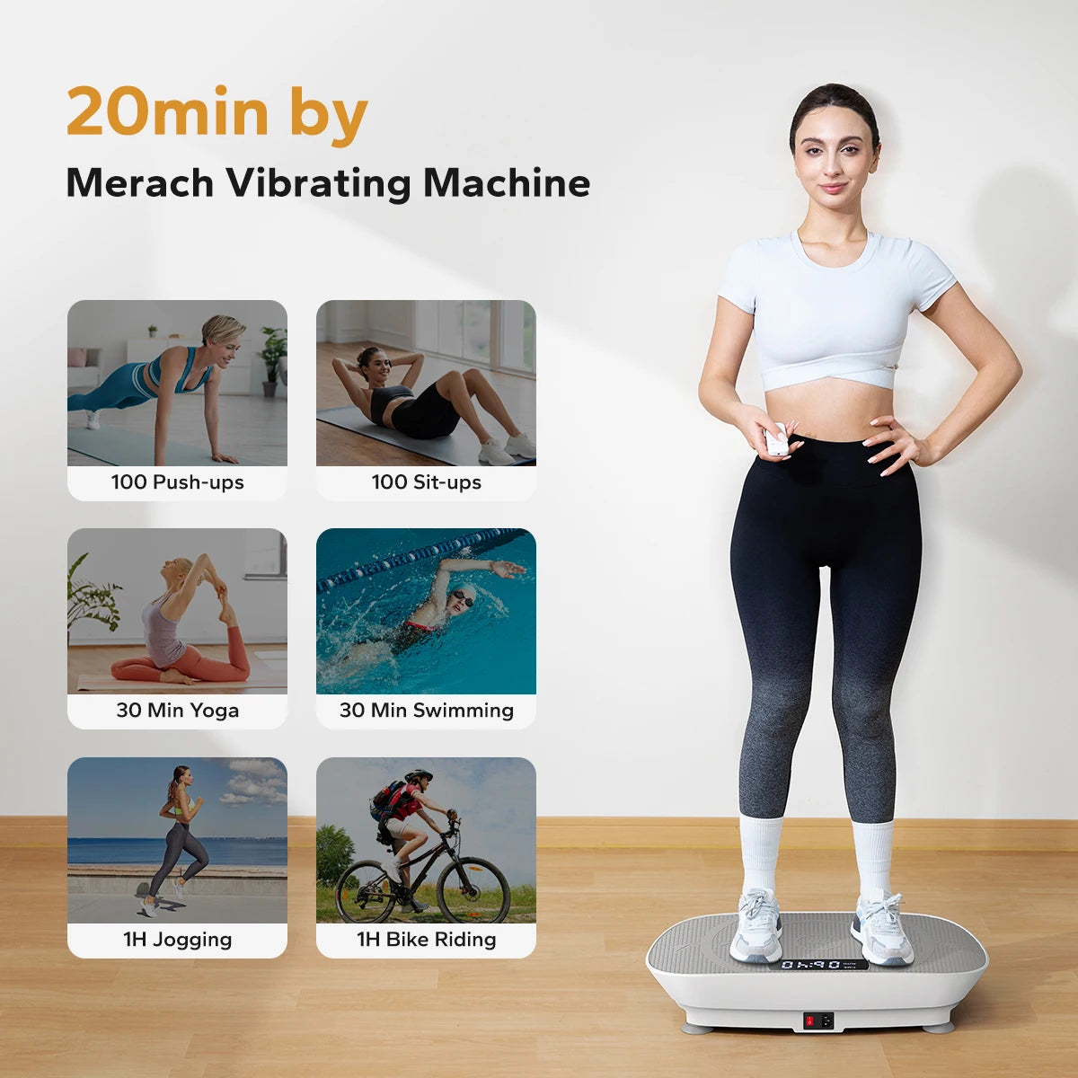 Vibration Plate Exercise Machine Whole Body Workout Platform