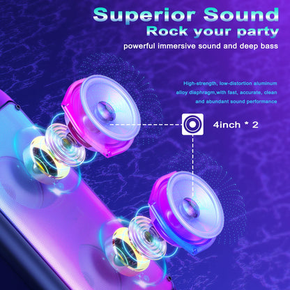 Wireless Home Karaoke Party Speaker with LED Lights