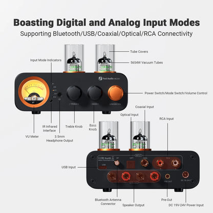 Integrated Bluetooth Tube Amplifier for Passive Speakers
