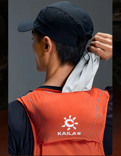 8L Orange Trail Running Hydration Backpack with Dual Bottles