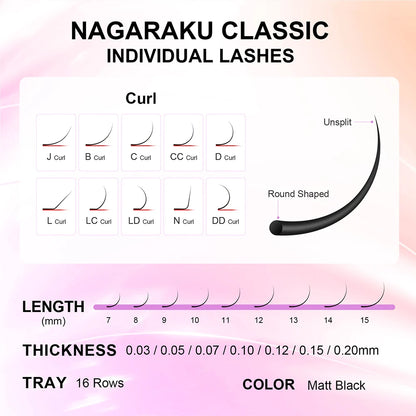0.12mm Natural Synthetic Eyelash Extensions 50 Cases Lot