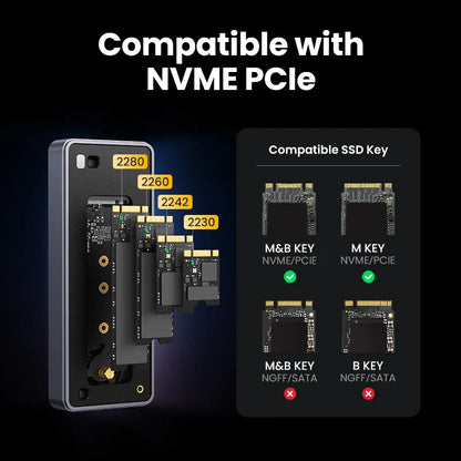 40Gbps USB4 NVMe SSD Enclosure Aluminum Cooling Case