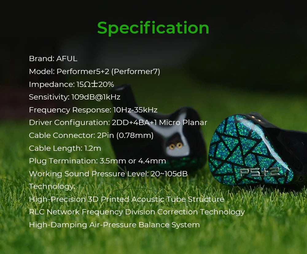 Balanced Hybrid Hi-Fi IEMs Planar Driver P7-4.4mm