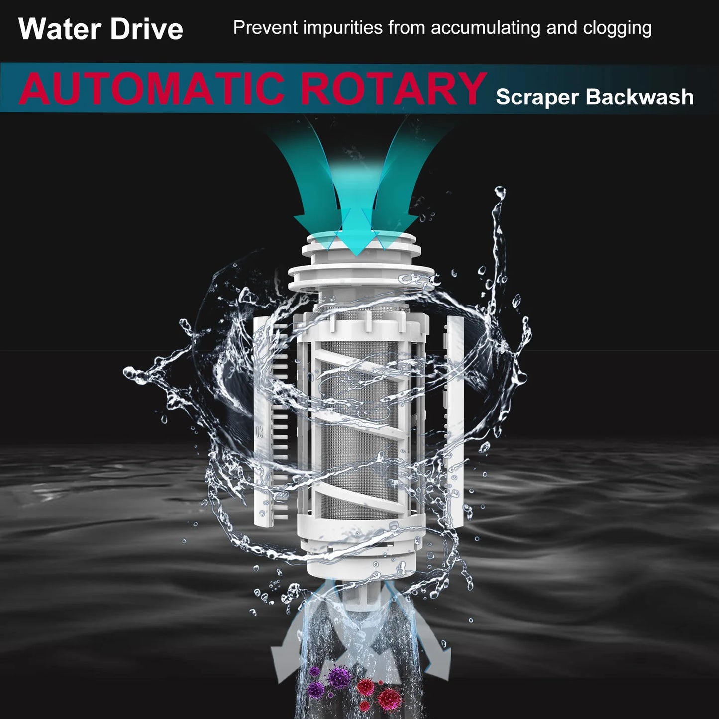 Automatic Rotary Backwash Whole House Sediment Water Filter