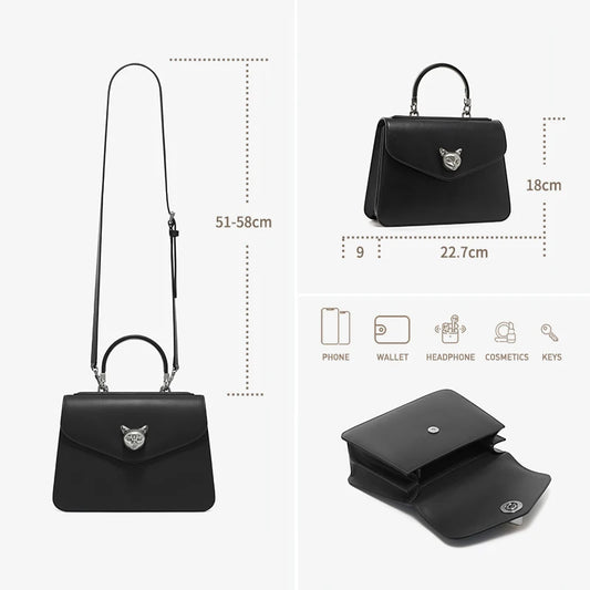 Fashionable Brown Leather Saddle Bag for Women