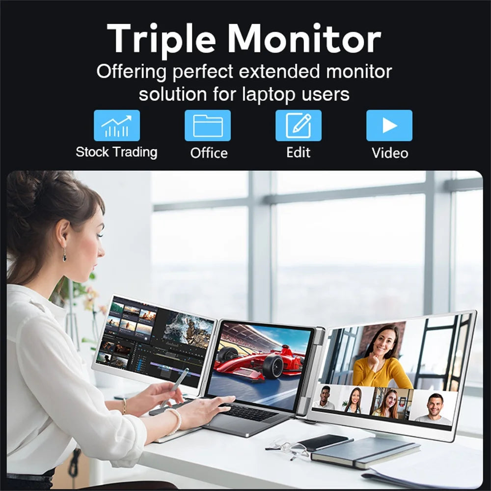 16" FHD IPS Portable Monitor with Backlit Display