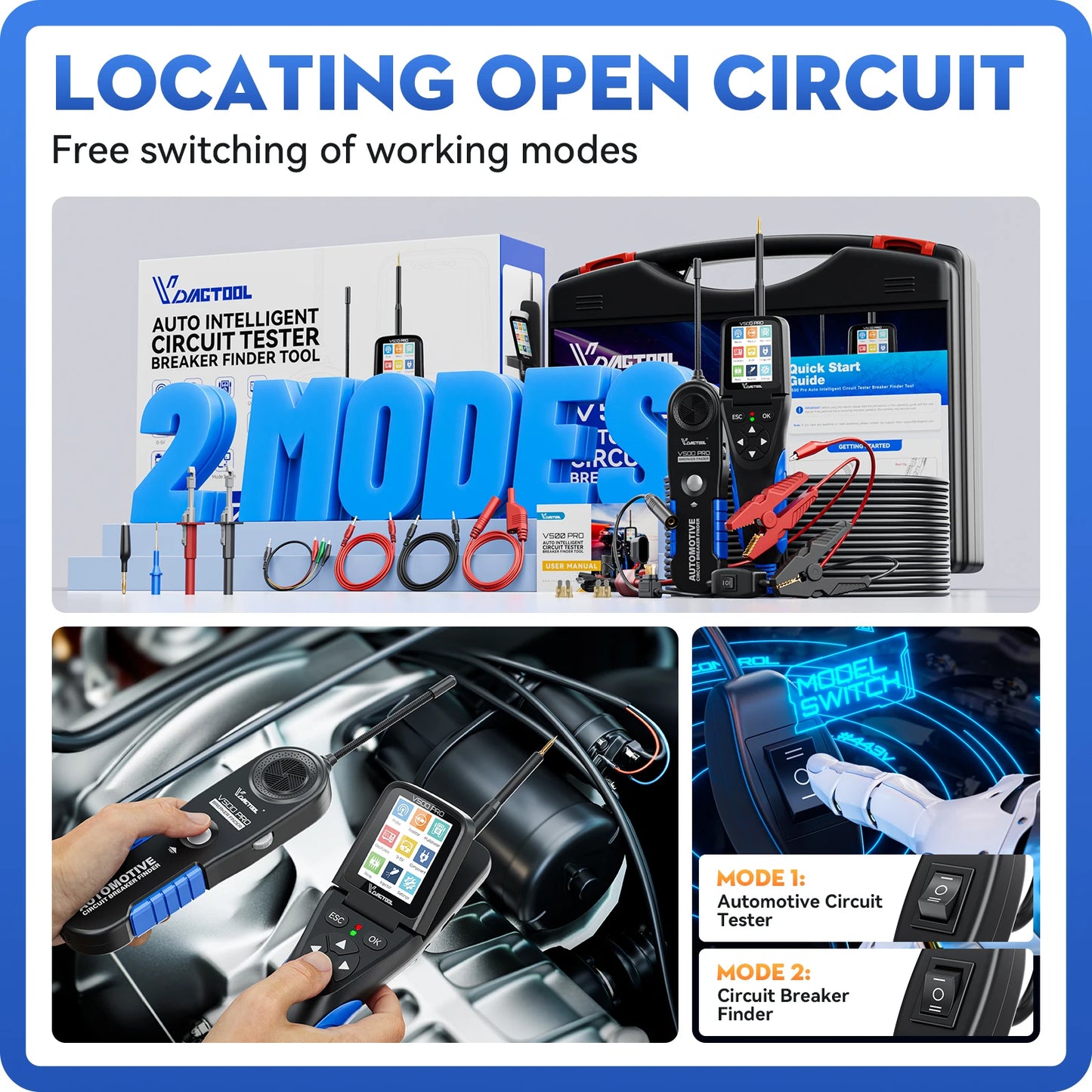 500 PRO Car Power Circuit Probe & Injector Tester