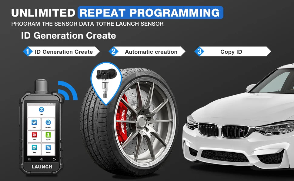 TPMS Sensor Programming Tool 315/433MHz Tire Pressure Scanner