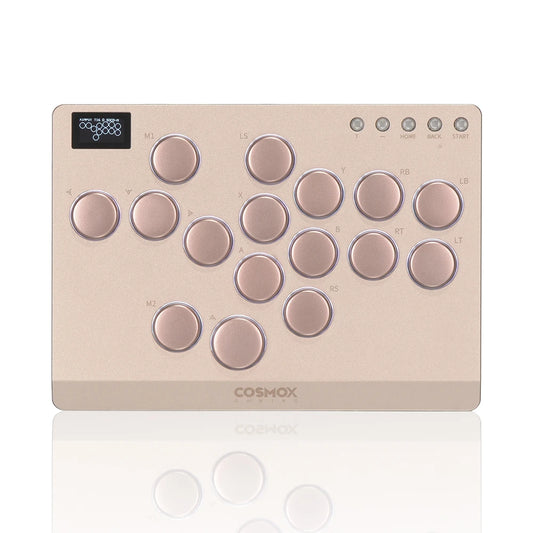 Gold Leverless Arcade Stick Fighting Game Controller