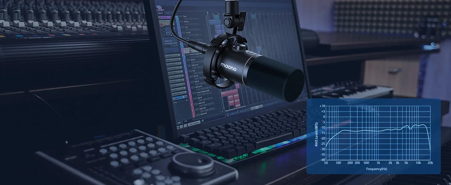 Pro USB Podcast Microphone with Tap to Mute Black