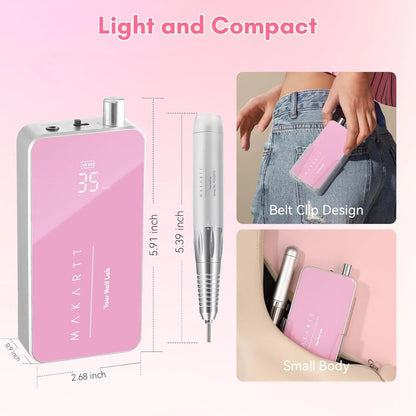 Professional Nail Drill 35000RPM Electric Rechargeable Efile