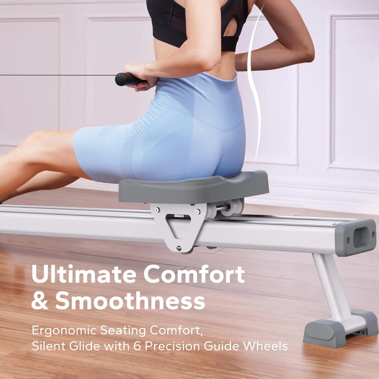 Magnetic Rowing Machine 16-Level Quiet Resistance Dual Rail