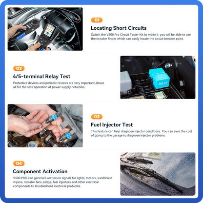 500 PRO Car Power Circuit Probe & Injector Tester