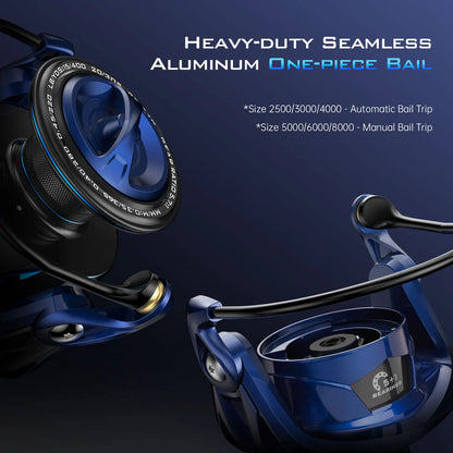 Heavy Duty Spinning Reel 6000 Series 24kg Max Drag Saltwater