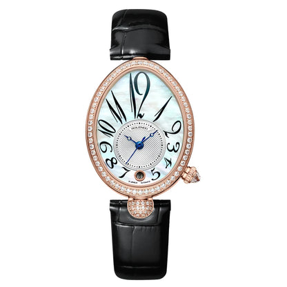Black Gold Automatic Women's Watch Leather Strap