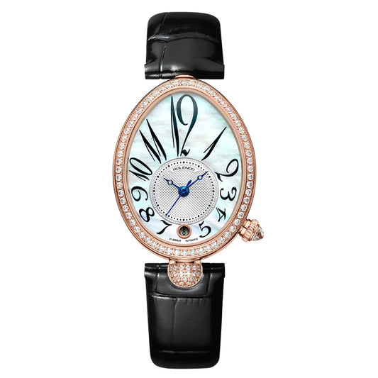 Black Gold Automatic Women's Watch Leather Strap