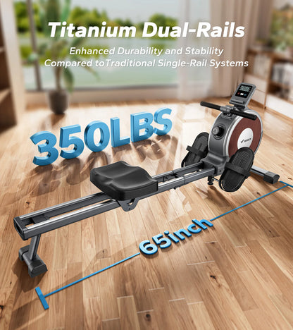 16 Level Magnetic Rowing Machine Dual Slide Rail