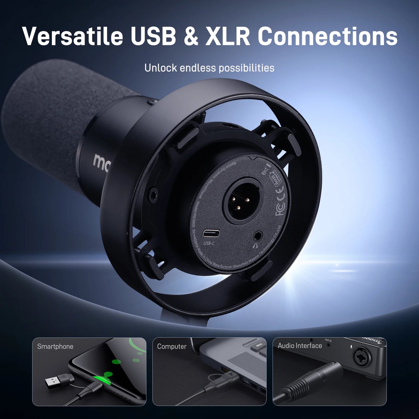 Dynamic Podcast Mic with 192kHz Audio Quality