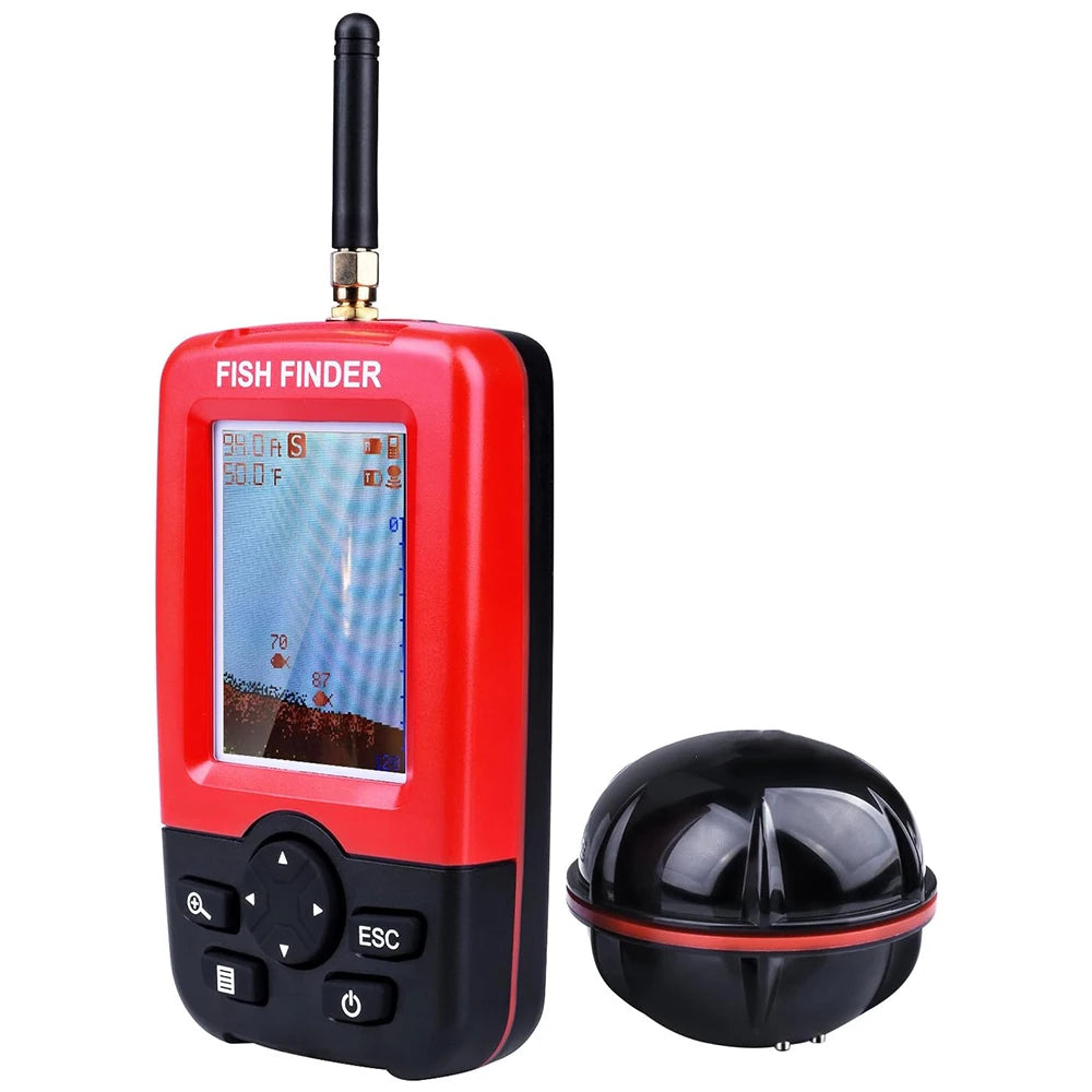Rechargeable Fish Finder with Wireless Sensor and Depth Alert