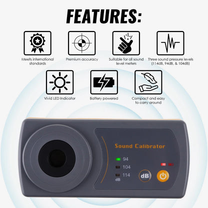 High-Accuracy 114dB/94dB Sound Level Calibrator