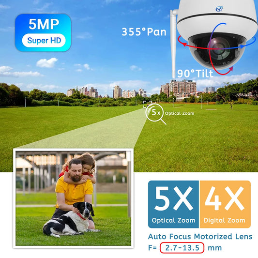 5MP Wireless Dome Security Camera with 32GB Card