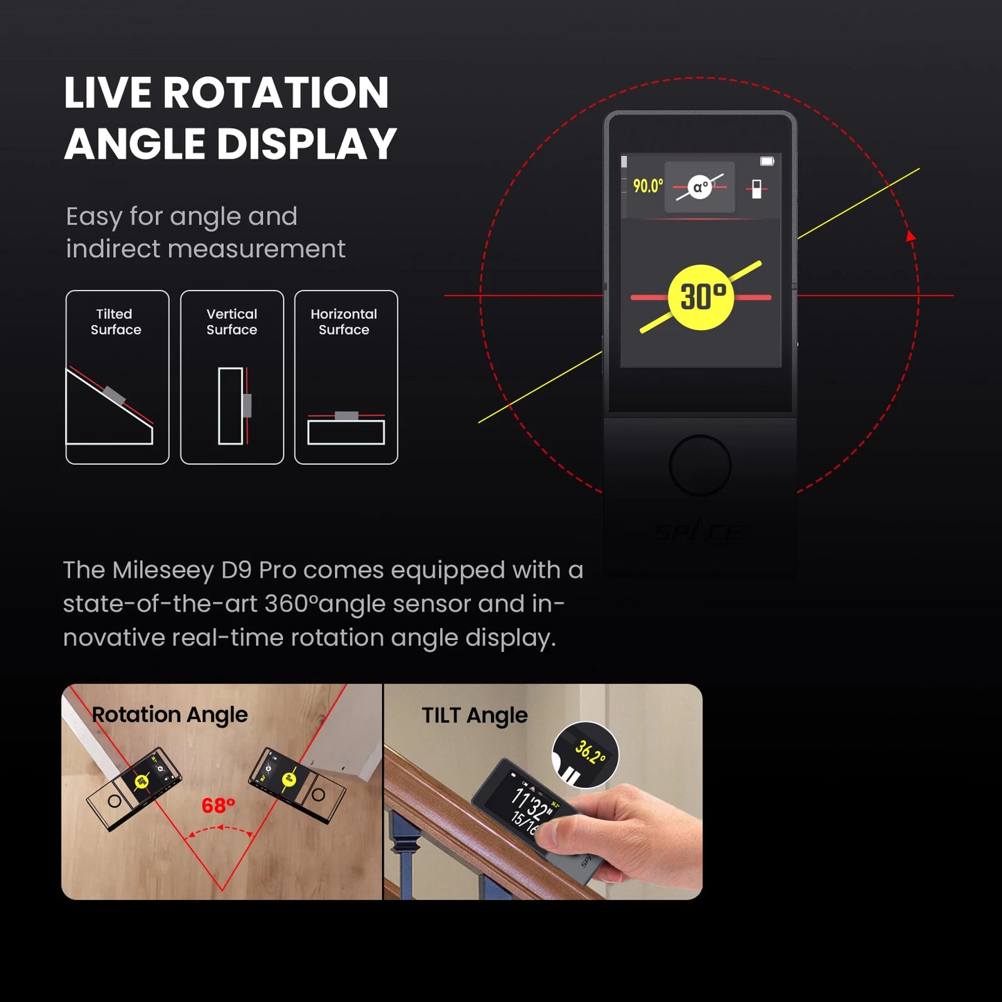 100M Laser Distance Measure with Bluetooth and Visual Aligning