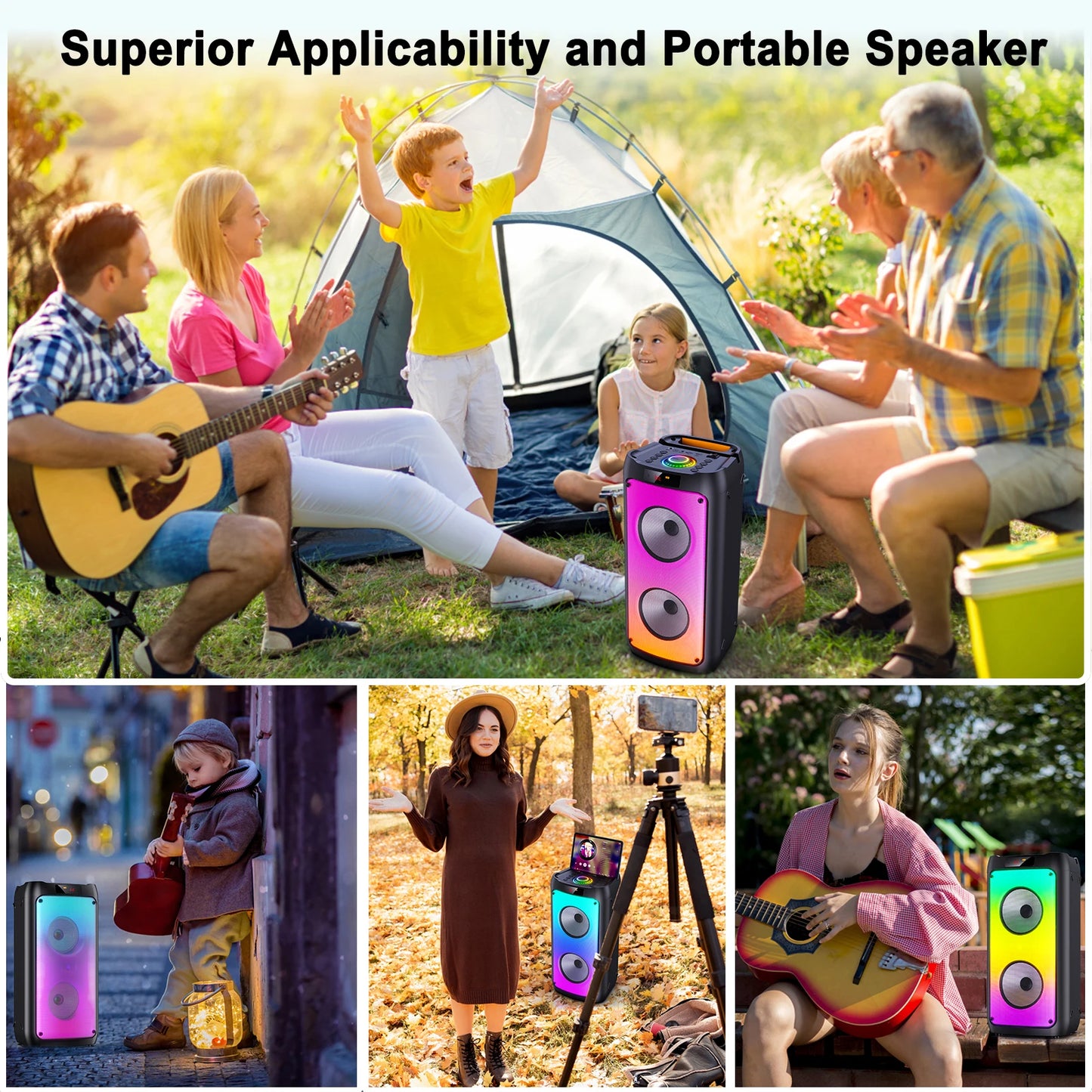 Wireless Home Karaoke Party Speaker with LED Lights