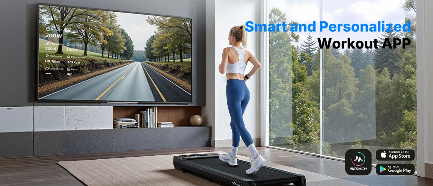 Portable Under Desk Treadmill with Remote and LED