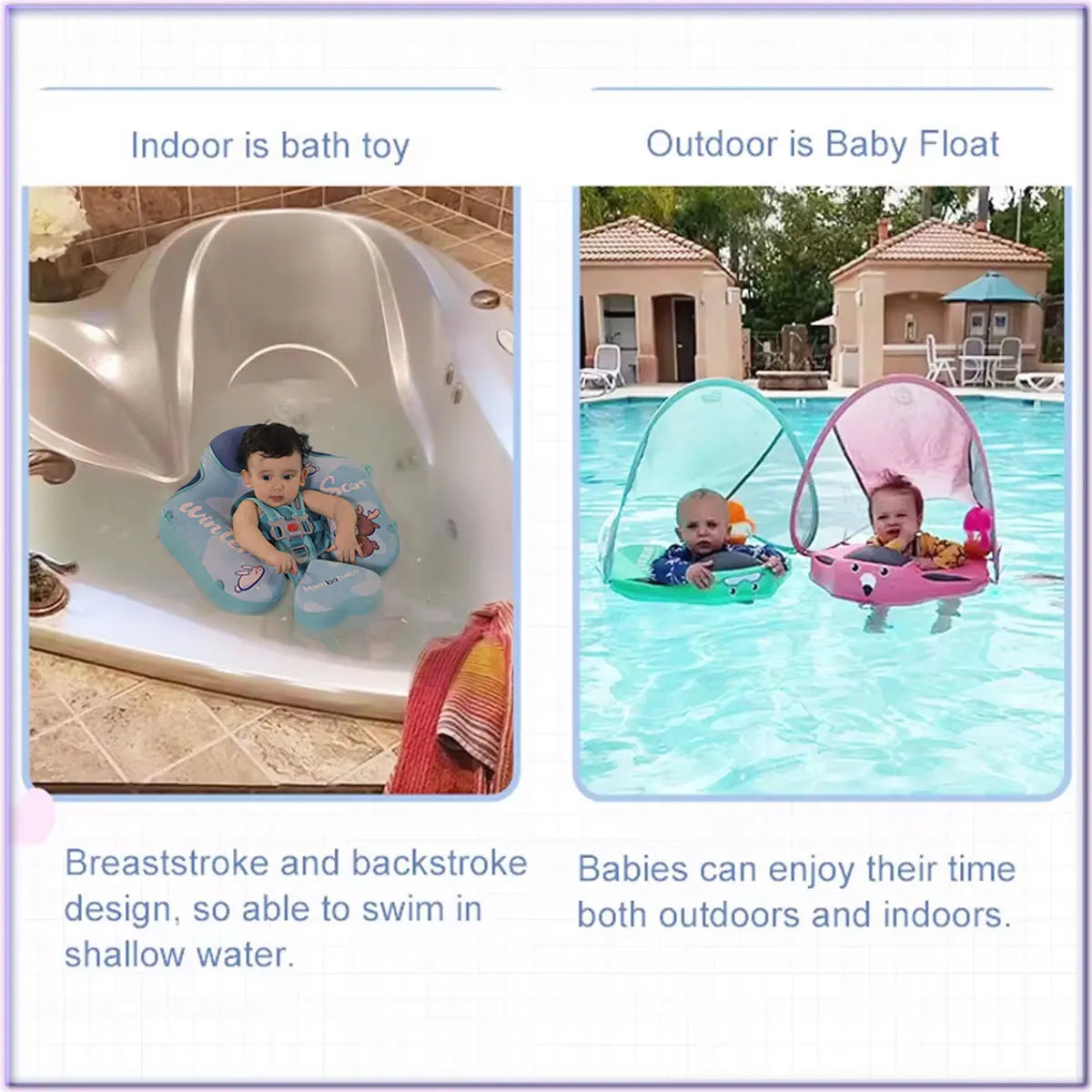 Infant Pool Trainer Float with Sunshade Yellow