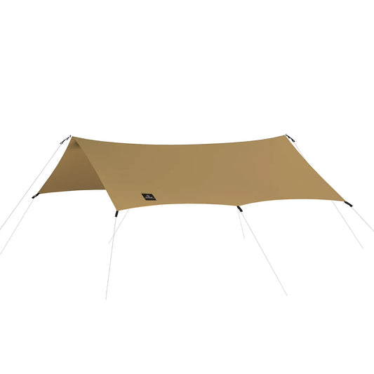 Lightweight Khaki 3x3m Hiking Awning Sun Shade